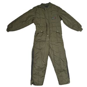 RefrigiWear Iron Tuff Insulated Coveralls Large Green Workwear Hunting Fishing